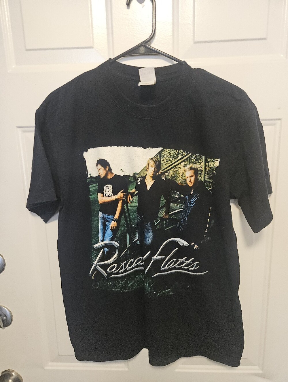 Vtg Rascal Flatts Black Graphic Band Tee